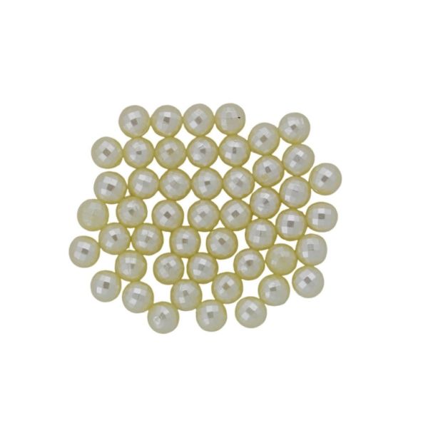 ADHESIVE BEADS - PLASTIC PEARLS - BALL FACETED - 5mm CHAMPAGNE 101 - 20g (298pcs.)