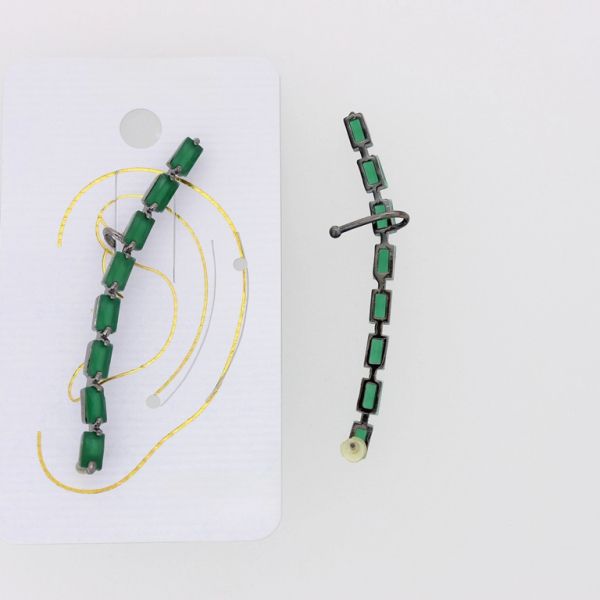 JEWELRY - EAR CUFF - RIGHT - ZIRCON Е319 - NICKEL-GREEN - 1pc.