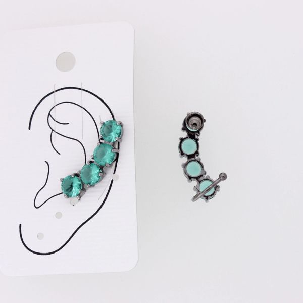 JEWELRY - EAR CUFF - RIGHT - ZIRCON Е876 - OXIDIZED-TURQUOISE - 1pc.