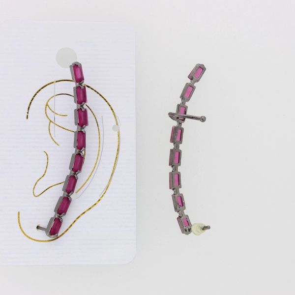 JEWELRY - EAR CUFF - LEFT - ZIRCON Е319 - NICKEL-CYCLAMEN - 1pc.