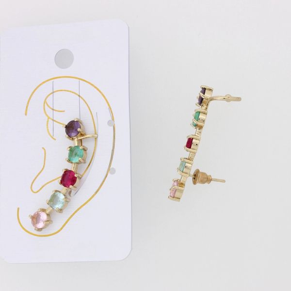 JEWELRY - EAR CUFF - LEFT - ZIRCON Е871 - GOLD AND MIX - 1pc.