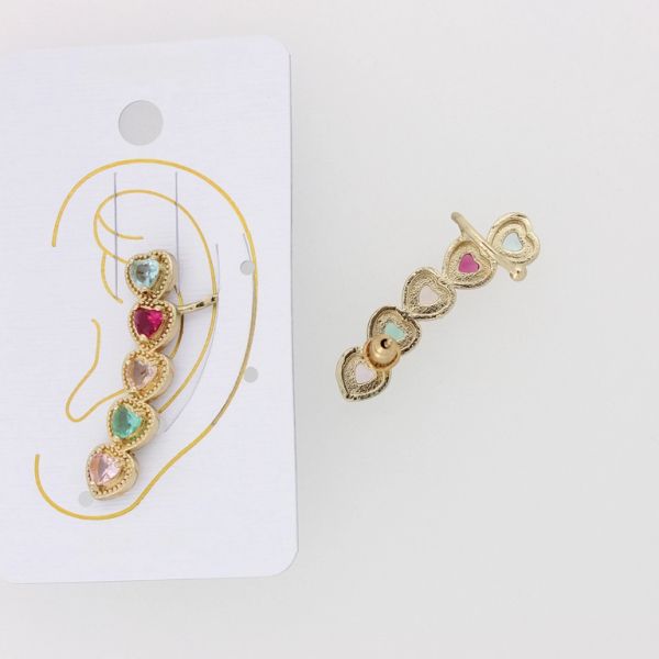 JEWELRY - EAR CUFF - LEFT - ZIRCON Е872 - GOLD AND MIX - 1pc.