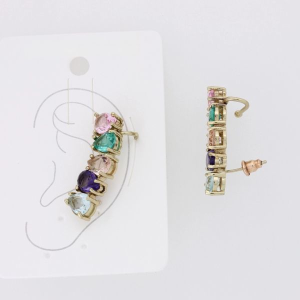 JEWELRY - EAR CUFF - LEFT - ZIRCON Е873 - GOLD AND MIX - 1pc.