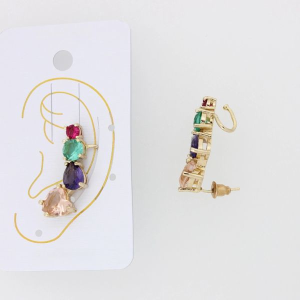 JEWELRY - EAR CUFF - LEFT - ZIRCON Е874 - GOLD AND MIX - 1pc.