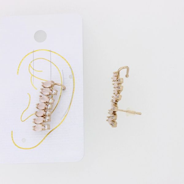 JEWELRY - EAR CUFF - LEFT - ZIRCON Е877 - GOLD-PINK-WHITE - 1pc.