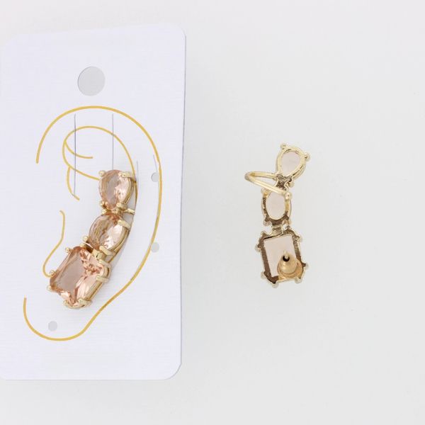 JEWELRY - EAR CUFF - LEFT - ZIRCON Е884 - GOLD AND BEIGE - 1pc.