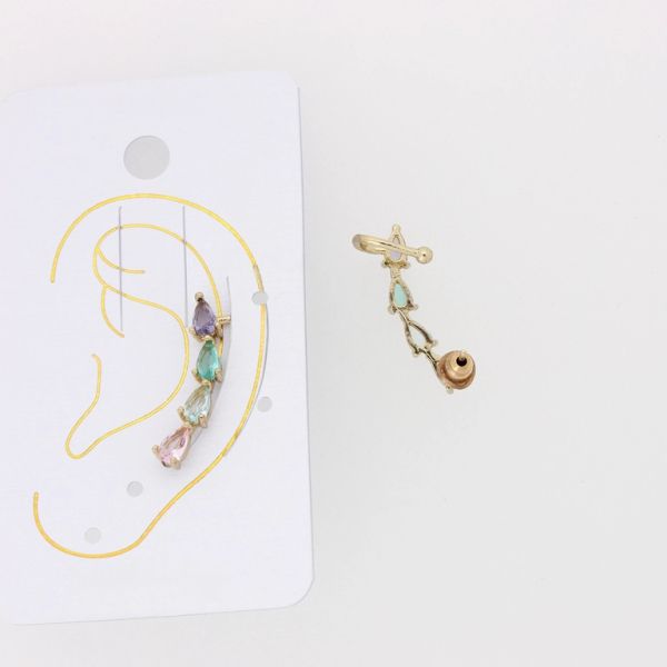 JEWELRY - EAR CUFF - LEFT - ZIRCON Е886 - GOLD AND MIX - 1pc.