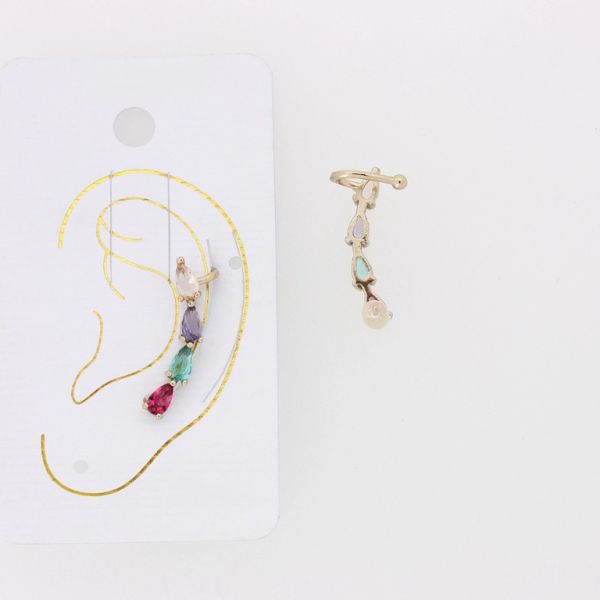 JEWELRY - EAR CUFF - LEFT - ZIRCON Е886 - GOLD-MIX - 1pc.
