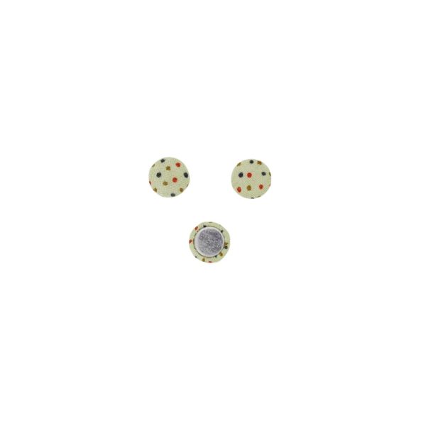 ADHESIVE BEADS - TEXTILE - HEMISPHERE 020 - 10x4mm - DOTS 03 - YELLOW (LIGHT) AND MIX - PACKAGE 100pcs.