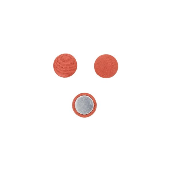 ADHESIVE BEADS - TEXTILE - HEMISPHERE 043 - 15x5mm - SATIN 01 - CORAL - PACKAGE 100pcs.