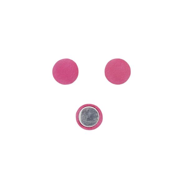 ADHESIVE BEADS - TEXTILE - HEMISPHERE 044 - 15x5mm - SATIN 01 - PINK (DARK) - 10pcs.