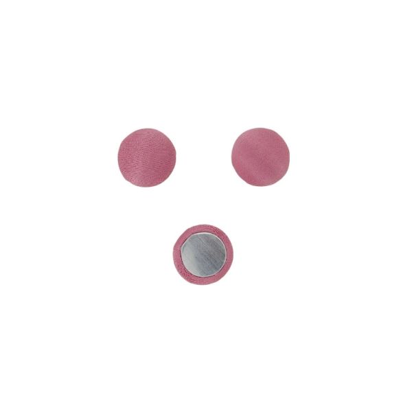 ADHESIVE BEADS - TEXTILE - HEMISPHERE 097 - 15x8mm - SATIN 01 - PINK (DARK) - PACKAGE 100pcs.