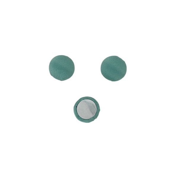 ADHESIVE BEADS - TEXTILE - HEMISPHERE 098 - 15x8mm - SATIN 01 - MINT (DARK) - PACKAGE 100pcs.