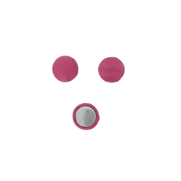 ADHESIVE BEADS - TEXTILE - HEMISPHERE 099 - 15x8mm - SATIN 01 - CYCLAMEN - PACKAGE 100pcs.