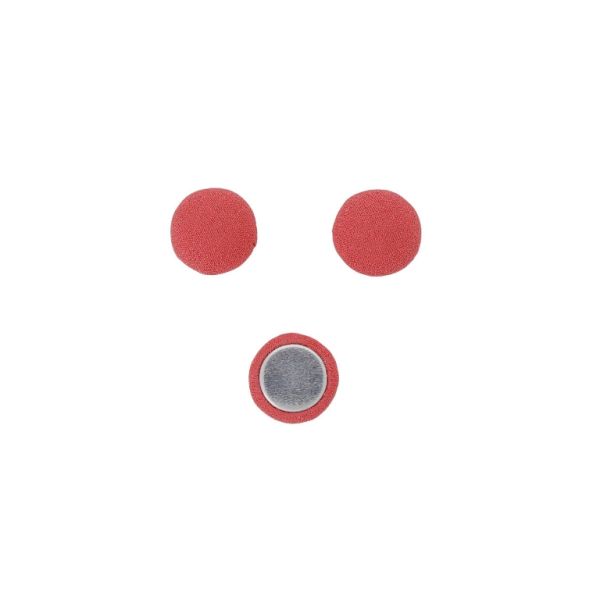 ADHESIVE BEADS - TEXTILE - HEMISPHERE 107 - 15x8mm - GEORGETTE 02 - CORAL - 10pcs.