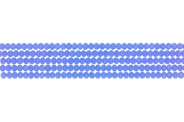 GLASS BEADS - FACETED RONDELLE CRYSTALS - 4x3mm - MILKY - BLUE 042 - STRING (128pcs.) Hole-1.0mm