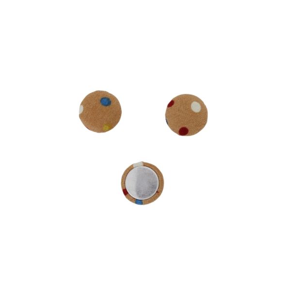 ADHESIVE BEADS - TEXTILE - HEMISPHERE 132 - 15x8mm - DOTS 07 - PEACH (LIGHT) AND MIX - 10pcs.