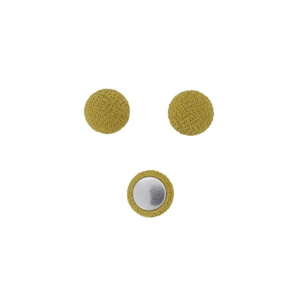 ADHESIVE BEADS - TEXTILE - HEMISPHERE 143 - 15x9mm - GEORGETTE 03 - YELLOW (DARK) - PACKAGE 100pcs.