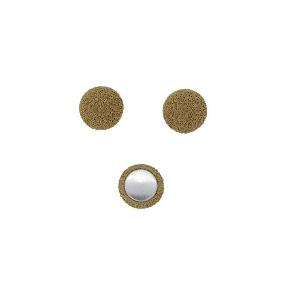 ADHESIVE BEADS - TEXTILE - HEMISPHERE 145 - 15x9mm - GEORGETTE 03 - BEIGE - PACKAGE 100pcs.