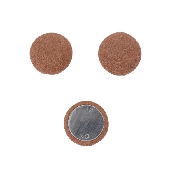 ADHESIVE BEADS - TEXTILE - HEMISPHERE 153 - 25x12mm - GEORGETTE 01 - CORAL - PACKAGE 25pcs.