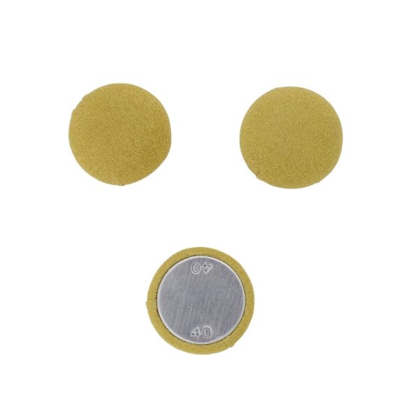 ADHESIVE BEADS - TEXTILE - HEMISPHERE 155 - 25x12mm - GEORGETTE 01 - YELLOW (DARK) - PACKAGE 25pcs.