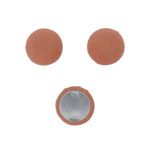 ADHESIVE BEADS - TEXTILE - HEMISPHERE 156 - 25x12mm - GEORGETTE 01 - CORAL (LIGHT) - 5pcs.