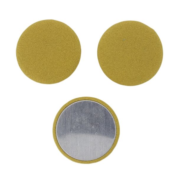 ADHESIVE BEADS - TEXTILE - HEMISPHERE 162 - 38x8mm - GEORGETTE 01 - YELLOW (DARK) - 2pcs.