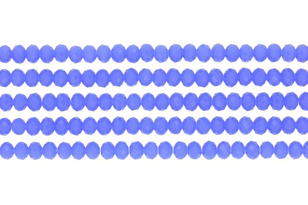 GLASS BEADS - FACETED RONDELLE CRYSTALS - 6x5mm - MILKY - BLUE 042 - PACKAGE (5x88pcs.) Hole-1.2mm