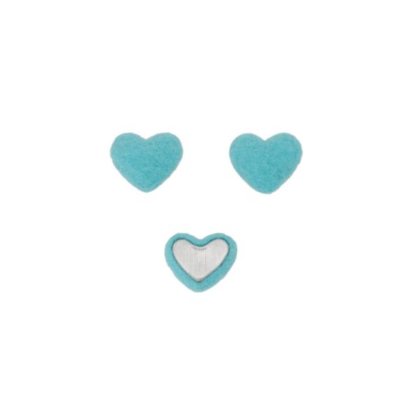 ADHESIVE BEADS - TEXTILE - HEART 278 18x15x6mm - POLAR 01 - BLUE (LIGHT) - PACKAGE 100pcs.