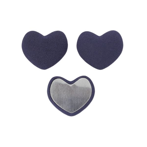 ADHESIVE BEADS - TEXTILE - HEART 289 28x33x8mm - GEORGETTE 01 - BLUE (DARK) - PACKAGE 25pcs.