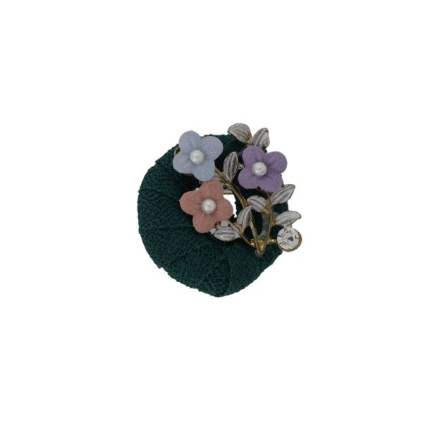 БИЖУТЕРИЯ - БРОШКА HANDMADE - МЕТАЛ И ПЕРЛИ - ВЕНЕЦ В260 - 4.5х4.7см ЗЛАТИСТО И МИКС - ПАКЕТ 6 бр.