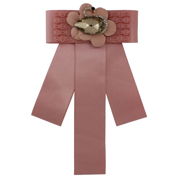 БИЖУТЕРИЯ - БРОШКА HANDMADE - МЕТАЛ И ТЕКСТИЛ - ПАНДЕЛКА В297 - 12х21.5см НИКЕЛ-РОЗОВО-РОЗОВО СВ. - ПАКЕТ 6 бр.