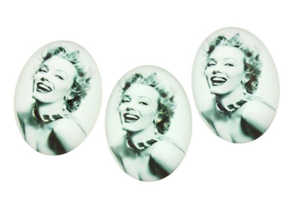 GLASS BEADS - CABOCHONS PATTERN - HALF OVAL ELLIPTIC  30х40mm - MARILYN 01 - PACKAGE 10pcs.