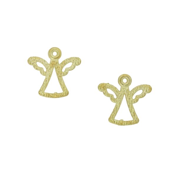 METAL BEADS - PENDANT - ANGEL 02 - 17x17.5x1.2mm GOLD - 12pcs. Hole-1.5mm