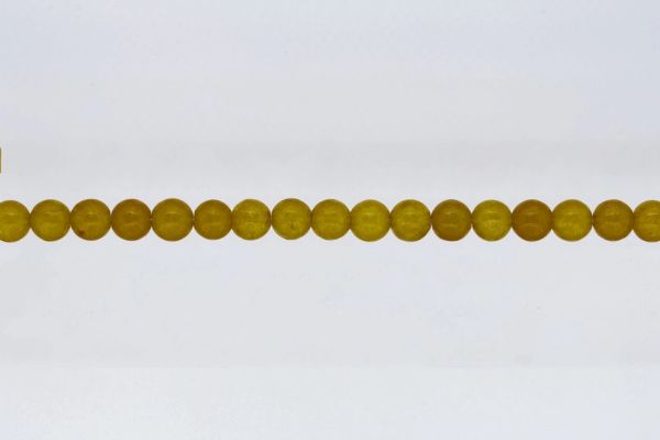 NATURAL STONE BEADS - QUARTZ YELLOW - 8mm - STRING (48pcs.) Hole-1.6mm