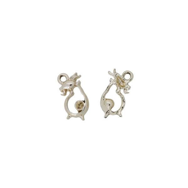 METAL BEADS WITH GLOSS - PENDANT - DRAGON 02 - 11x21x3mm GOLD (LIGHT) - PACKAGE 100g 63pcs. Hole-2.0mm