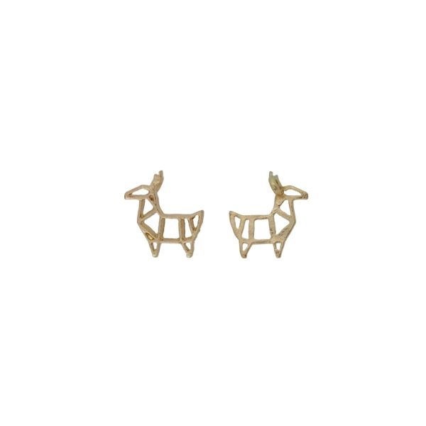 METAL BEADS WITH GLOSS - PENDANT - DEER 01 - 14x16x1.6mm GOLD - PACKAGE 100g 131pcs. Hole-1.7mm