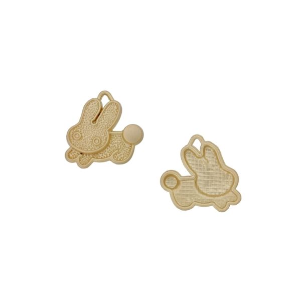 METAL BEADS WITH GLOSS - PENDANT - RABBIT 01 - 20x19x2mm GOLD (LIGHT) - PACKAGE 100g 55pcs. Hole-2.0mm
