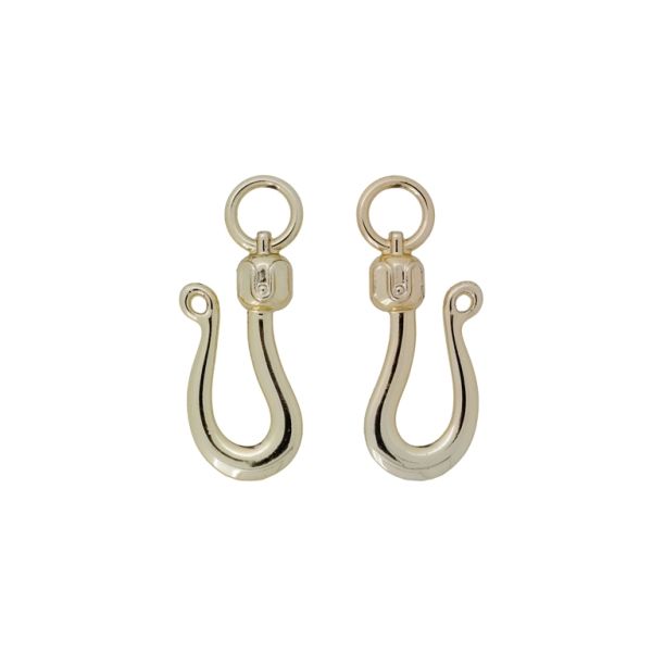 METAL BEADS WITH GLOSS - PENDANT - SNAKE 02 - 14x35x5mm GOLD (LIGHT) - PACKAGE 100g 38pcs. Hole-6mm