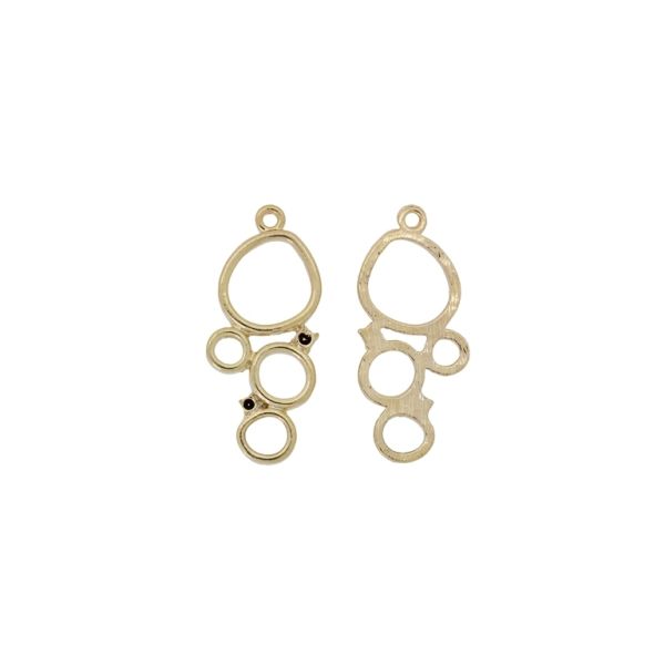 METAL BEADS WITH GLOSS - PENDANT - CIRCLES 02 - 13x30x2mm GOLD (LIGHT) - PACKAGE 100g 72pcs. Hole-1.6mm