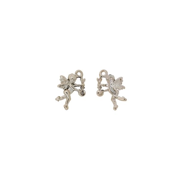 METAL BEADS WITH GLOSS - PENDANT - CUPID 03 - 13x18x3mm GOLD (LIGHT) - PACKAGE 100g 106pcs. Hole-1.5mm