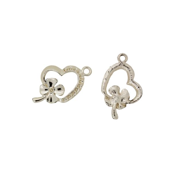 METAL BEADS WITH GLOSS - PENDANT - HEART 29 - 18x29x2mm GOLD (LIGHT) - PACKAGE 100g 128pcs. Hole-2.0mm