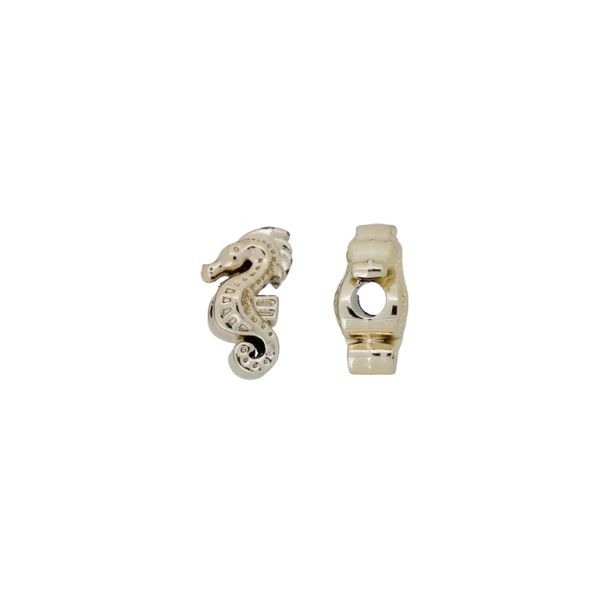 METAL BEADS WITH GLOSS - SEA HORSE 04 - 11x19x9mm GOLD (LIGHT) - PACKAGE 100g 22pcs. Hole-4.0mm
