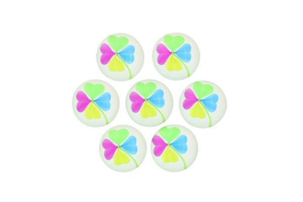 GLASS BEADS - CABOCHONS PATTERN - HALF ROUND 16mm - CLOVER - COLORFUL - PACKAGE 25pcs.