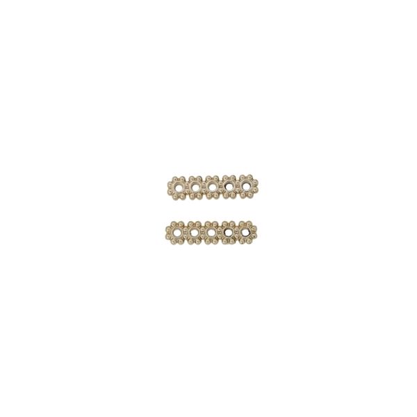 METAL BEADS WITH GLOSS - FLOWERS 01 - 16x4x2mm GOLD (LIGHT) - PACKAGE 100g 222pcs. Hole-1.4mm