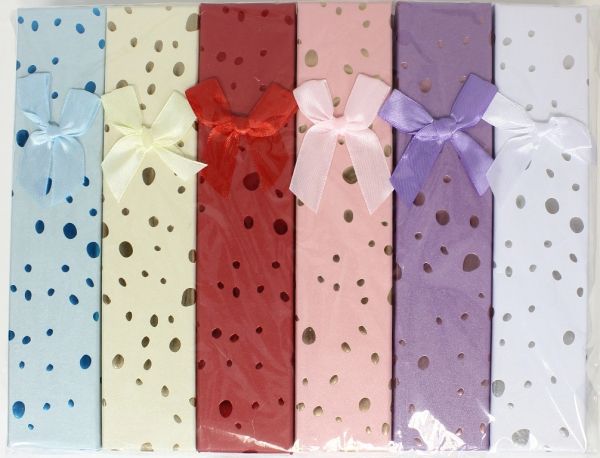 GIFT BOX FOR BRACELET - 4x21x2.5cm - RIBBON 33 - MIX COLORS - PACKAGE 12pcs.