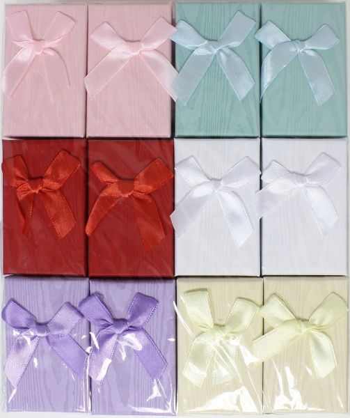 GIFT BOX FOR SET - 5x8x2.5cm - RIBBON 37 - MIX COLORS - PACKAGE 24pcs.