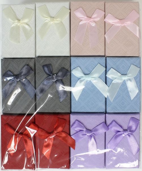 GIFT BOX FOR SET - 5x8x2.5cm - RIBBON 38 - MIX COLORS - PACKAGE 24pcs.