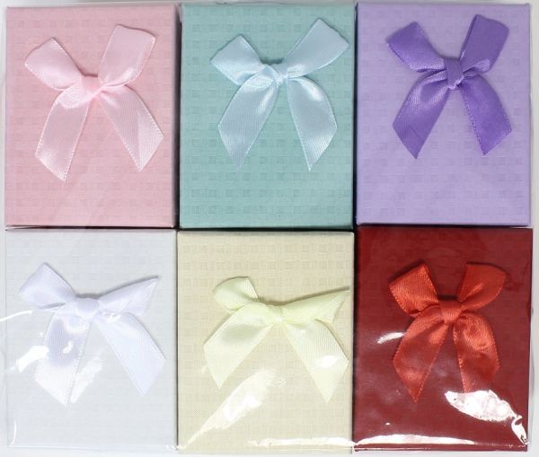 GIFT BOX FOR SET - 7x9x3cm - RIBBON 41 - MIX COLORS - PACKAGE 12pcs.