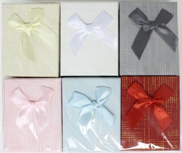 GIFT BOX FOR SET - 7x9x3cm - RIBBON 42 - MIX COLORS - PACKAGE 12pcs.